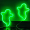 2Pack Ghost Halloween LED Neon Signs Horror Decorative Nightlamp Battery Powered Cordless Gothic Lights Halloween Indoor Scary Decorations for Bedroom Dorm Wall Window Christmas Party（Green）