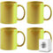 ShyaWorld Tazas de cerámica de 370ml de colores presentada en caja individual. Aptas para microondas y lavavajillas. (Amarillo, 4)