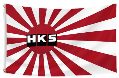 Hks-Flagge, japanische Autoteile, Banner, 90 x 150 cm, Poster, lustige Männerhöhle, Wandflaggen