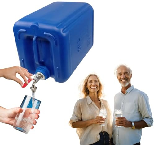 Wasserkanister 20l aus Kunststoff, Wasserbehälter mit Hahn, Trinkwasserkanister Kanister Behälter Wassertank, Kunststoffkanister, für Haus-, Garten-, Auto- und Camping usw, dichten Verschluss