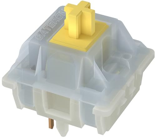 GATERON KS-3X1 Milky Yellow Linear Keyboard Switches, Full Milky Through-Hole LED 5 Pin Key Switches Compatible for MX Mechanical Keyboard (35PCS)