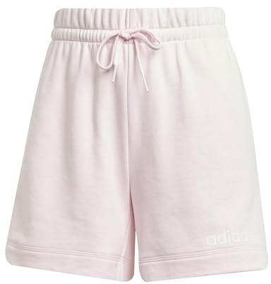 adidas Damen Essentials Linear French Terry Shorts, Clear pink/White, S