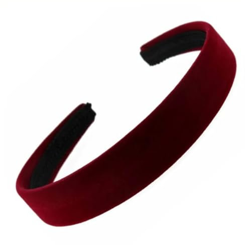 Generisch Haarreif, Samt-Optik, 2,5 cm, Burgunderrot