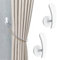 INCREWAY 2 soportes autoadhesivos para cortinas de pared, ganchos de metal para decoración del hogar, color blanco