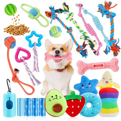 MXTIMWAN Corda Cane Giochi per Cani, Giochi Interattivi per Cani, Giocattoli per Cani di Piccola e Media Taglia, Corda Per Cani Resistente Lunga Interattiva