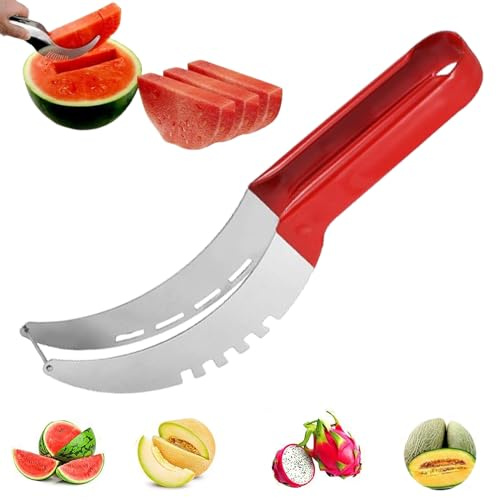 tagliameloni,taglia meloni,coltello multifunzionale per affettare frutta in acciaio inossidabile,Affetta Anguria,Watermelon Cutter,taglia Anguria Fette Acciaio Inox,affettatrice Forchetta Per Anguria