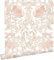 papier peint fleurs vintage de style art nouveau sable beige et terracotta claire 0.53 x 10.05 m - ESTAhome