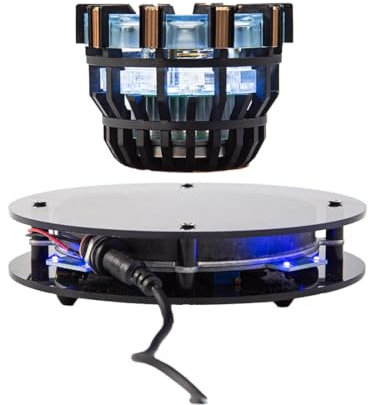 Metalakaer Iron Man Arc Reactor MK2, reattore levitazionale magnetico con base in acrilico, galleggiante e girevole nell'aria, giocattolo decorativo a LED (versione illuminata/blu)