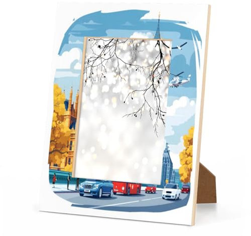 ducanll Cartoon-Bilderrahmen aus Holz, 20,3 x 25,4 cm, 1 Packung mit widerstandsfähigem Glas, mit Haken und Halterungen, Big Ben Rahmen können auf dem Tisch oder an der Wand verwendet werden
