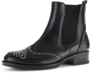Gabor Damen Chelsea Boots, Frauen Stiefeletten,uebergangsschuhe,uebergangsstiefel,Schlupfstiefel,flach,Stiefel,Bootee,schwarz,38.5 EU / 5.5 UK