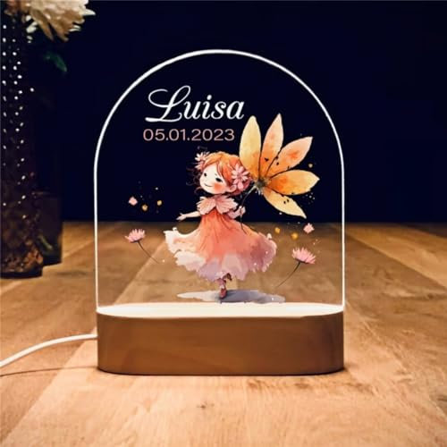 EIMOPE Personalisiertes Nachtlicht für Kinder, 3D LED Lampe Nachtlicht für Kinder Arcyl Nachtlampe Personalisiert mit Name, Geschenk für Baby mädchen junge Geburtstag Weihnacht