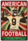 SUPERDANT Metall Blechschild American Football Rugby Spieler Vintage Fußball Spieler Muster Vintage Deko Schilder Für Outdoor Retro Deko Cafés Bars Pub Wanddekoration Plakette Schild