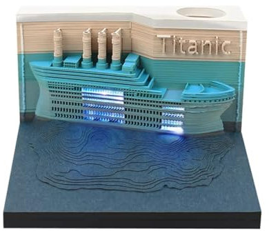 3D-Notizblock, 3D-Notizblock, 3D-Notizblock, Kunst, luxuriöses Schiff, 3D-Kunstblöcke, 170 Seiten, 3D-Kalender 2025 mit LED-Licht, kreative Antihaft-Haftnotizen, für Büros, Arbeitszimmer,