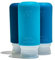Muitomas, Flaconi da Viaggio con Custodia Trasparente, 3 Bottiglie da Viaggio in Silicone da 98ml, Contenitori da Viaggio per Liquidi in Silicone, Colore Blu Ottanio