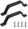 ZEYIYER 2 PCS Sliding Door Handles, 16 cm Barn Door Handle Matt Black Pull Handle Gate Handles for Closet Garage Shed Cabinets with Screws