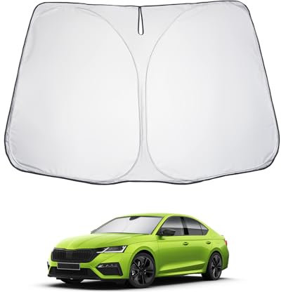 LUWU Sonnenschutz Auto Kompatibel mit Skoda Octavia Mk4 RS/Combi 2021-2024 2025 Auto Sonnenblende Frontscheibenabdeckung MK4 Bj. 2022 Windschutzscheibe Innen Verdunkelung UV-Schutz Zubehör