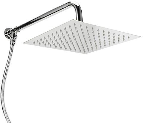 Wanddusche, Badezimmer-Dusche, Wandmontage, Regendusche, Edelstahl-Badezimmer-Regendusche-Zubehör (Quadratdüse 10 Zoll Set)