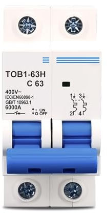 Disjoncteur 2P 20A 400V 50HZ/60HZ AC MCB Disjoncteur Type C 1Pcs(3A)