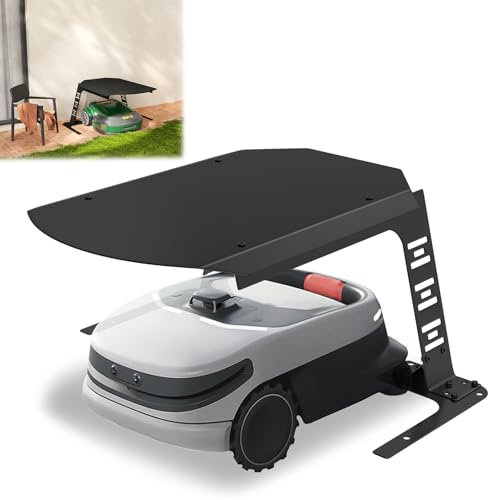 VANCHEMO Garage en métal pour tondeuse robot 77 x 94 x 36 cm, toit pliable, protection UV, résistant aux intempéries, montage facile, pour robot Landroid et tondeuse
