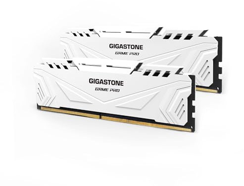 【RAM DDR4】GIGASTONE Game PRO Kit 32GB (2x16GB) DDR4 3200MHz PC4-25600 CL16-18-18-40 Memoria per Desktop Gaming – Intel XMP 2.0 / AMD Ryzen, 1.35V UDIMM 288-pin, Non bufferizzato Non-ECC RAM (Bianca)