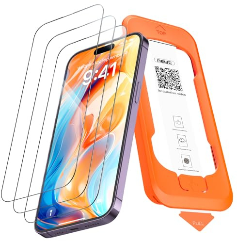 NEW'C Schutzfolie für iPhone 14 Pro Max/14 Plus/13 Pro Max für Panzerglas | 3 Stück, Transparent, 6,7 Zoll, Für iPhone 14 Pro Max, iPhone 14 Plus, iPhone 13 Pro Max, Montagehilfe inklusive