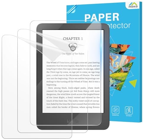 MoKo 2+1 Pack Screen Protector for Ebook Kindle 11th Generation 2024/2022 | 2PC Anti-Glare and 1PCS Tempered Glass, 9H Anti-Scratch HD Clear, PET Matt film, for Kobo Clara Color/BW Ebook