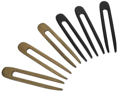 JOINPAYA Lot de 6 Épingles à Cheveux en Bois Foncé et Vert Faits Main, Fourchettes de U pour Chignons, Accessoires Traditionnels Chinois, Légères et Solides, pour Cheveux Longs et