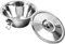 Space Home - Flanera Individual - Flanera de Acero Inoxidable - Flanera con Tapa y Cierre - Flanero Individual - Flanero con Tapa - 16 cm