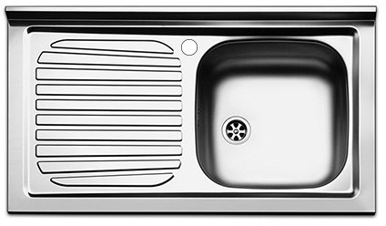 Lavello cucina appoggio Apell Pisa acciaio Inox,cm.90x50,vasca singola a destra