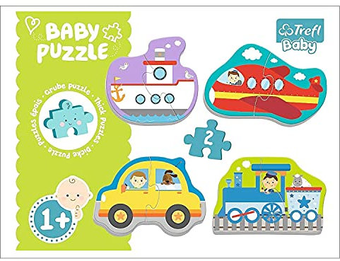 Trefl, GXP-629704 Puzzle, Transportfahrzeuge, 2 Teile, 4 Sets, Baby Classic, für Kinder ab 1 Jahr