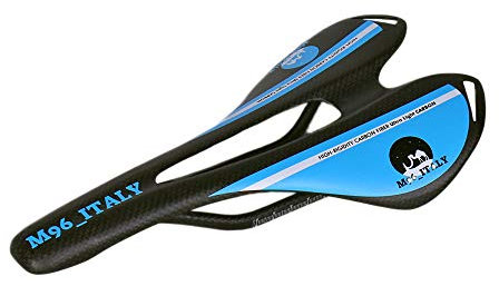 MH96_Italy Sella Bici in Fibra di Carbonio 3K per Bici da Corsa e MTB Antiprostata Super Leggera 100g+/-