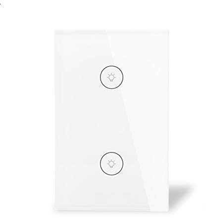 Yagusmart US Interruttore Intelligente Luce Wireless WiFi da Muro,Compatibile con Amazon Alexa, Google Home e IFTTT,Controllo Vocale,App Controllo Remoto,Funzione Timer (2 gang)