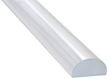 Schwallschutzprofil für Dusche | Acryl-Halbrundstab 10 x 20 x 1000 mm | Schlagfestes PMMA (Acryl) | Transparente Spritzschutz-Dichtung für Glasduschen (Stück: 2, Länge: 100 cm)