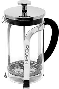 Pedrini infusiera 600 ml, Acciaio e Vetro temperato, con Filtro e premitore