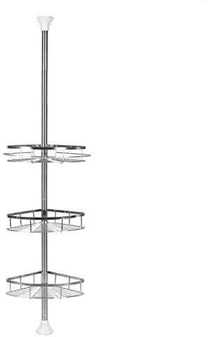 Yizhe Eckablage Duschkorb Duschregal,Duschablage,Edelstahl Hängeablage,für die Duschecke, hygienisch, Duschablage 3 Böden zum Hängen,Teleskop-Duschregal ohne Bohren