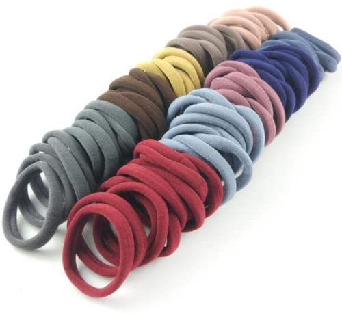 Haargummi damen-100 Stück Mehrfarbig Haargummi Ohne Metall Elastisch Haarbänder Pferdeschwanz Inhaber Haarschmuck Dünne Haarbänder für Mädchen Damen
