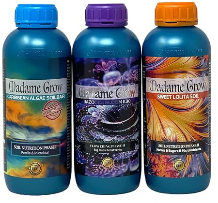 MADAME GROW - Organischer Dünger - Outdoor & Indoor Culture - Nährstoffe, Dünger oder Düngemittel für 420 oder therapeutische Pflanzen - KIT FORMENTERA (3x1L)