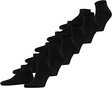 FALKE Happy Multipack M Sn coton unies lot de 6 paires, Chaussettes basses Homme, Noir Black 3000, 43-46