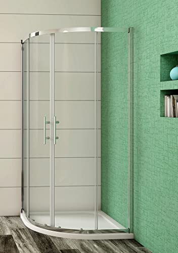 Aica Sanitär Duschkabine 80x80cm Viertelkreis Runddusche Duschabtrennung Dusche mit Duschtasse