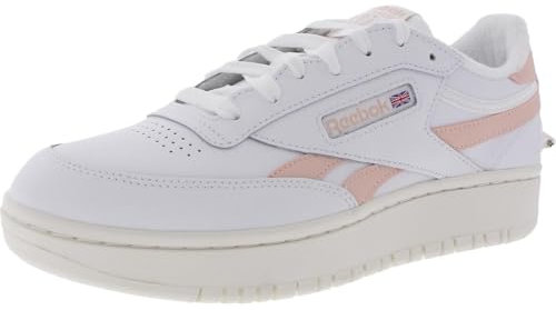 Reebok Damen Club C Double Geo Mid Sneaker, Kreide/Rosa/Weiß, 41 EU