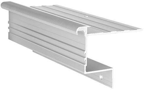 100 cm Treppenprofil STABIL 8,5 mm - Treppenkantenprofil für Treppenverkleidung und Treppenrenovierung - Farbe: Silber