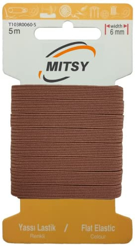 MITSY Reißfeste Gummiband Flachgummi zum Nähen Breit 6 mm 5 m Braun | Gummibänder, Elastisch & Reißfest, Gummilitze für Handarbeit, Hosengummi, Basteln & DIY, Langlebig & Formstabil