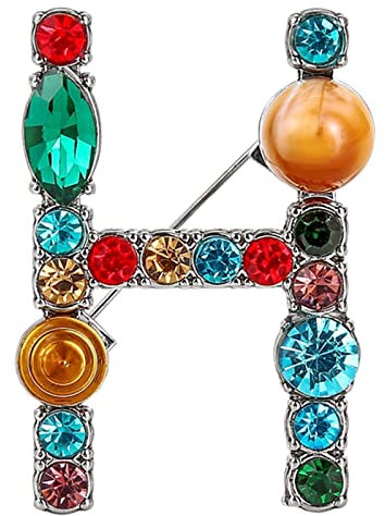 Brosche Vintage Brosche Pin Brosche Schöne Brosche Türkis Farbe Brosche Buchstabe Schöner farbiger und Brosche Türkis -Buchstabe-Brosche