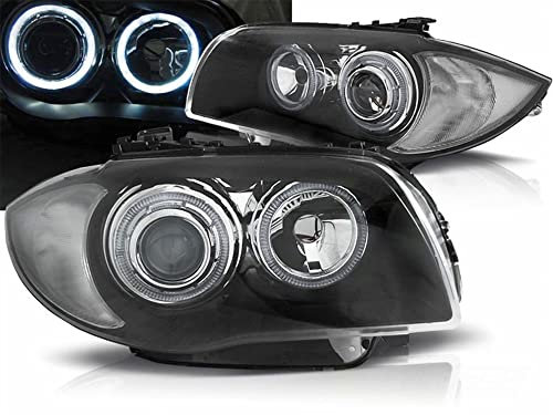 Scheinwerfer für BMW 1er E87 2004-07 Angel Eyes schwarz