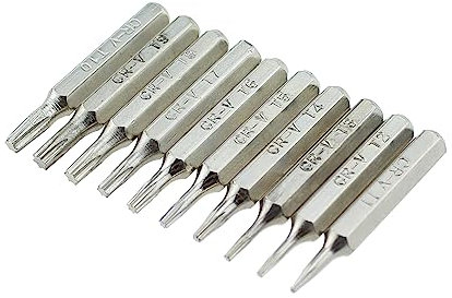 Torx Micro-Bit RLECS 10 Stück 28 mm Länge Torx Bits Set, T1 T2 T3 T4 T5, T6, T7, T8, T9, T10 Schraubendreher-Bit-Set