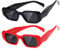 kimorn Rectangle Trendy Sunglasses for Women Men Trendy Retro Trendy Sun Glasses 90’s Vintage Square Frame (Black+red Frame Grey Lens)
