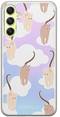 BABACO ERT GROUP custodia per cellulare per Samsung A34 5G originale e con licenza ufficiale, modello Cats 015 adattato in modo ottimale alla forma dello smartphone, custodia in TPU