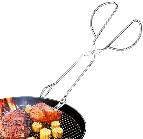 higyee Stainless Steel Grill Clamp | Kitchen Tongs Stainless Steel for Cooking | Buffet Tongs, Catering Serving Tongs Thickening Food Serving Tongs Salad Tongs Cake Tongs Bread Tongs Kitchen