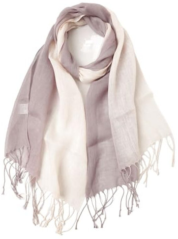 Prettystern Farbverlauf Tie-Dye Batik 100% Leinen Frühling Sommer Fransen Schal - T101 lila