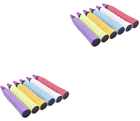 Milisten 12pcs Tennis Racket Overgrip Badminton Racket Grip Tape Breathable Sweatband Elastic Handle Band Random